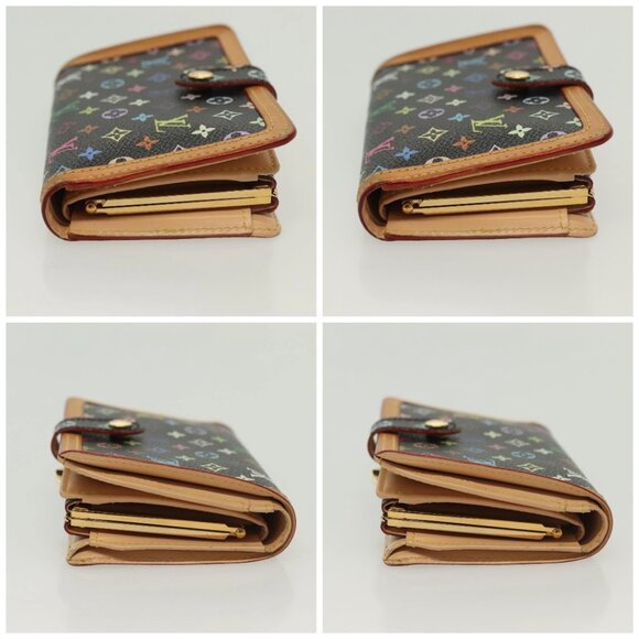 LOUIS VUITTON Multicolor Portefeuille Viennois Wallet Black M92988 Auth 134906